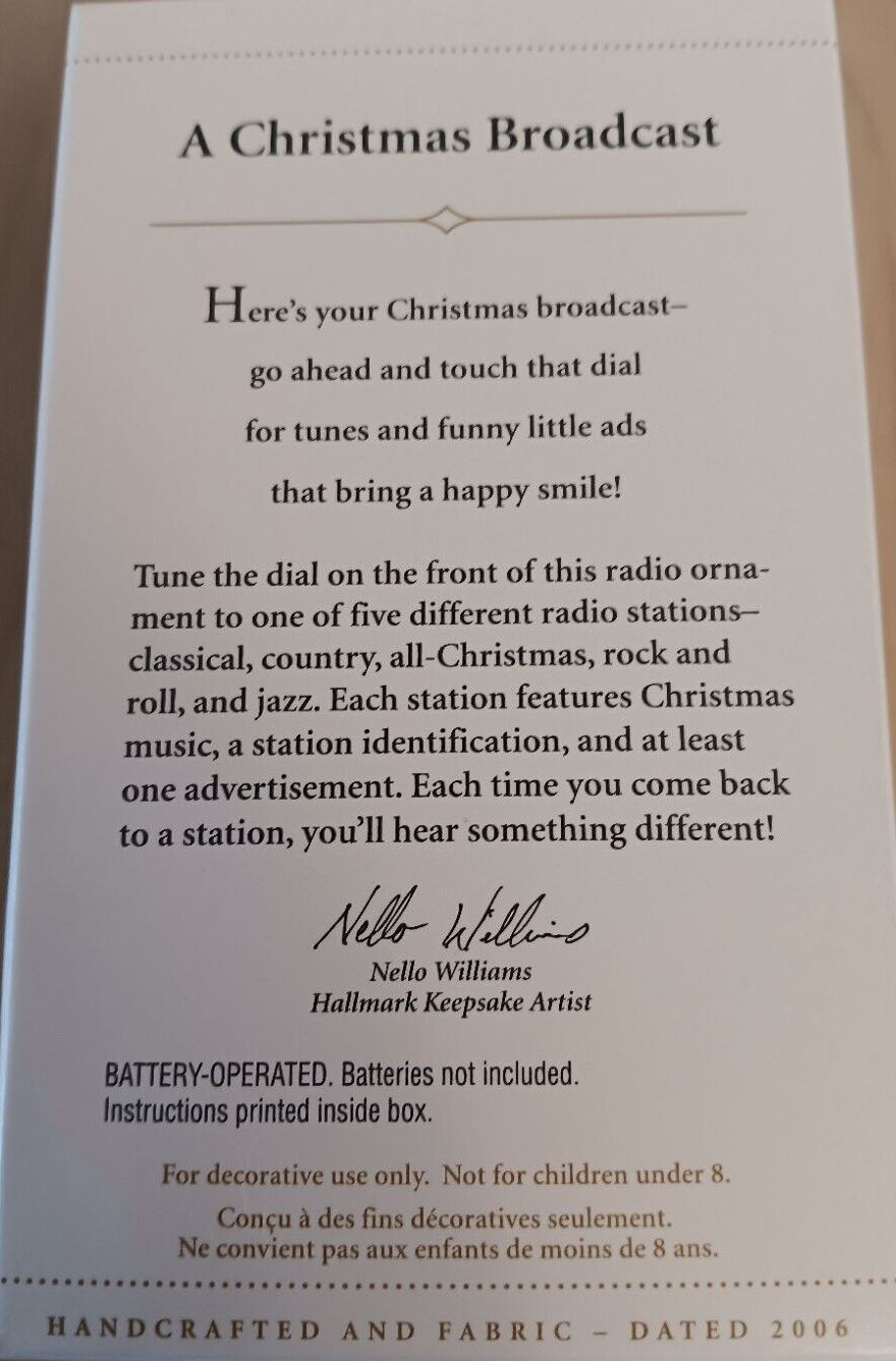 A Christmas Broadcast 2006  (Vintage Radio) ornament collectible - Main Image 2