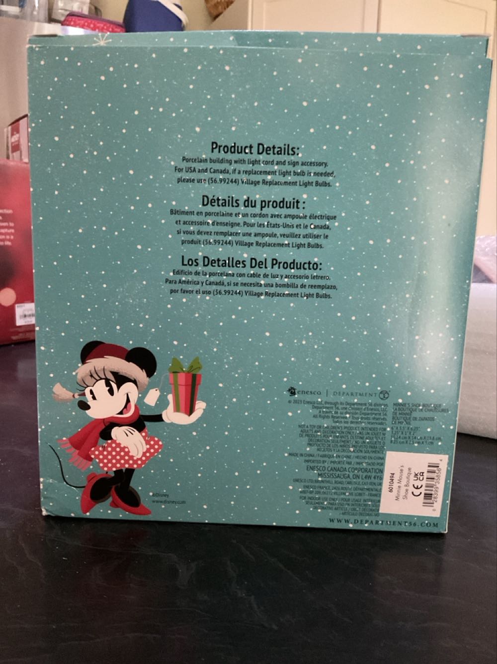 Minnie’s Shoe Boutique Lit House And Sign Figurine Set - Mickey’s Merry Christmas Village ornament collectible [Barcode 028399358564] - Main Image 3