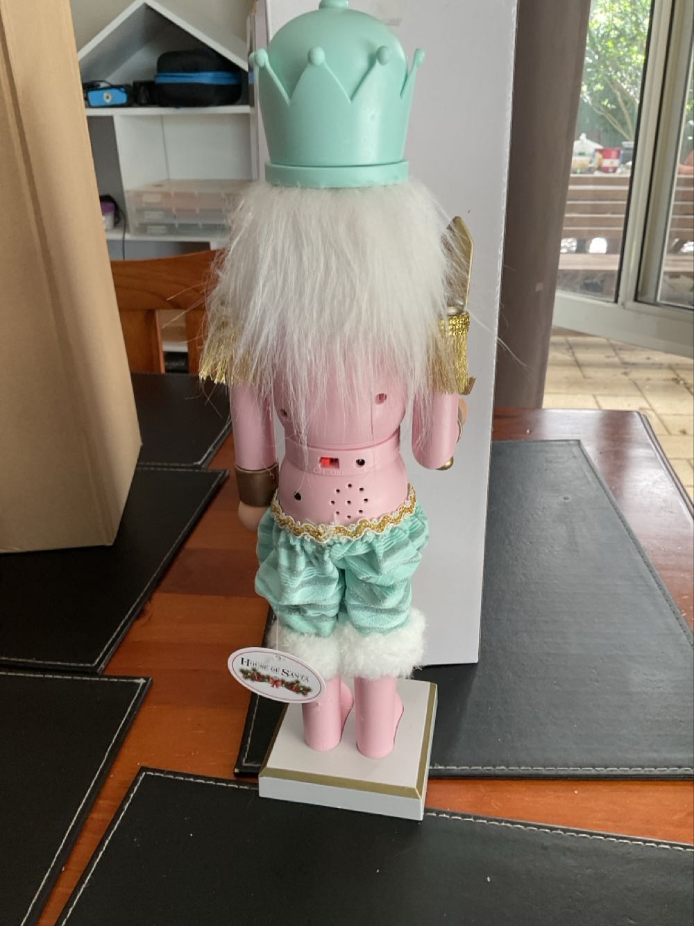 Pink And Green Nutcracker With Sword 30cm - Nutcrackers ornament collectible - Main Image 2