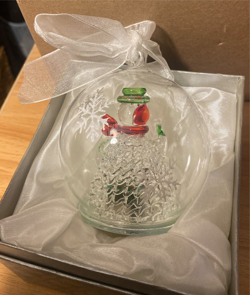 Blown Glass Light Up Snowman - Light Up Ornament (Snowman) ornament collectible - Main Image 2