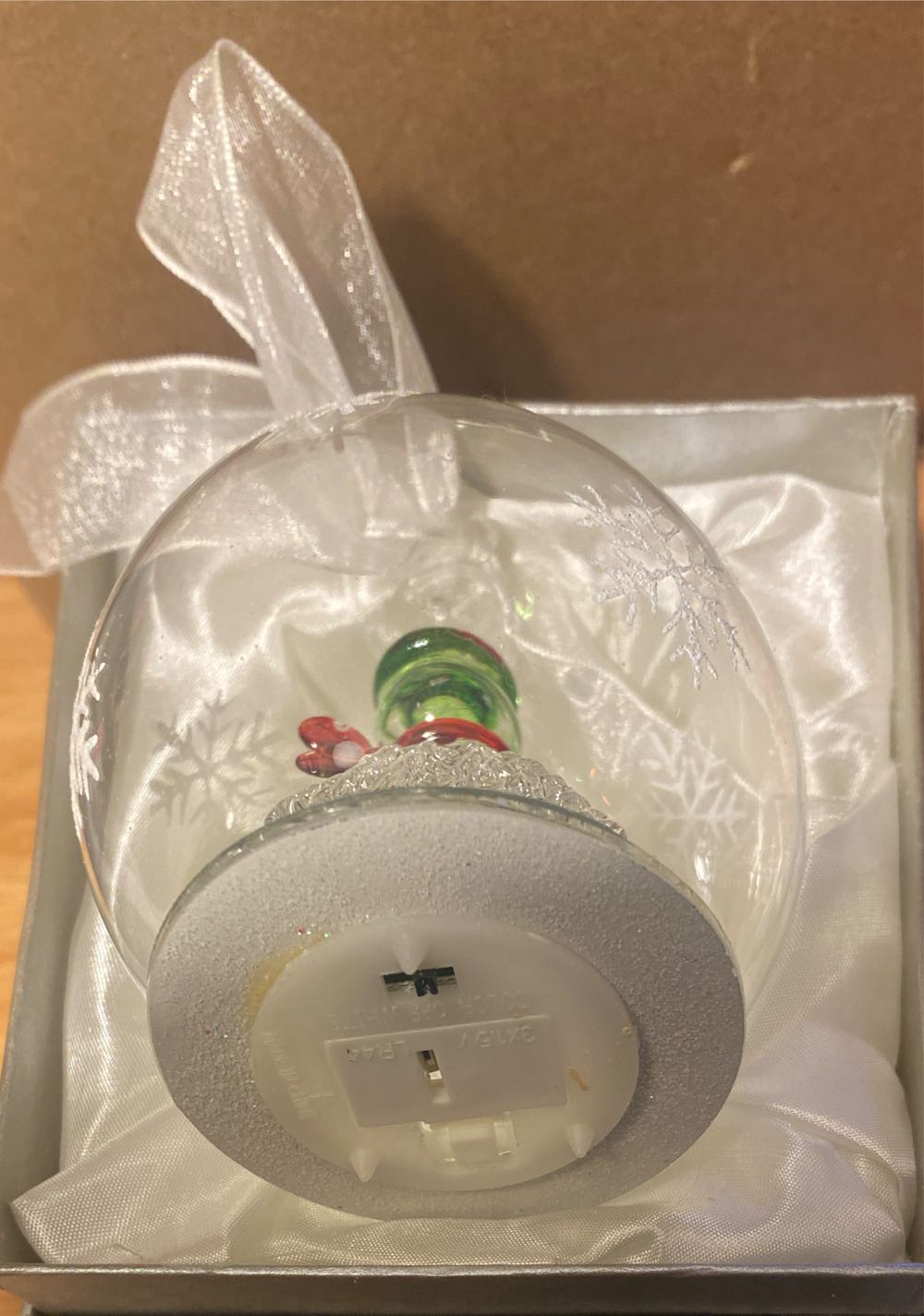 Blown Glass Light Up Snowman - Light Up Ornament (Snowman) ornament collectible - Main Image 3