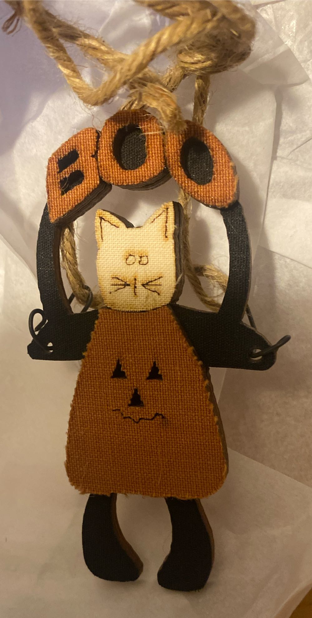 Halloween Wooden Ornament Set Witch Kitty Ghost - Halloween (Halloween, Witch, Ghost, Black Cat) ornament collectible - Main Image 3