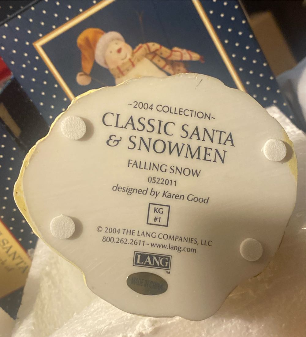 Lang Classic Santa & Snowmen Falling Snow Figurine By Karen Good - Classic Santa & Snowmen - Lang (Snowman) ornament collectible [Barcode 614050040239] - Main Image 3