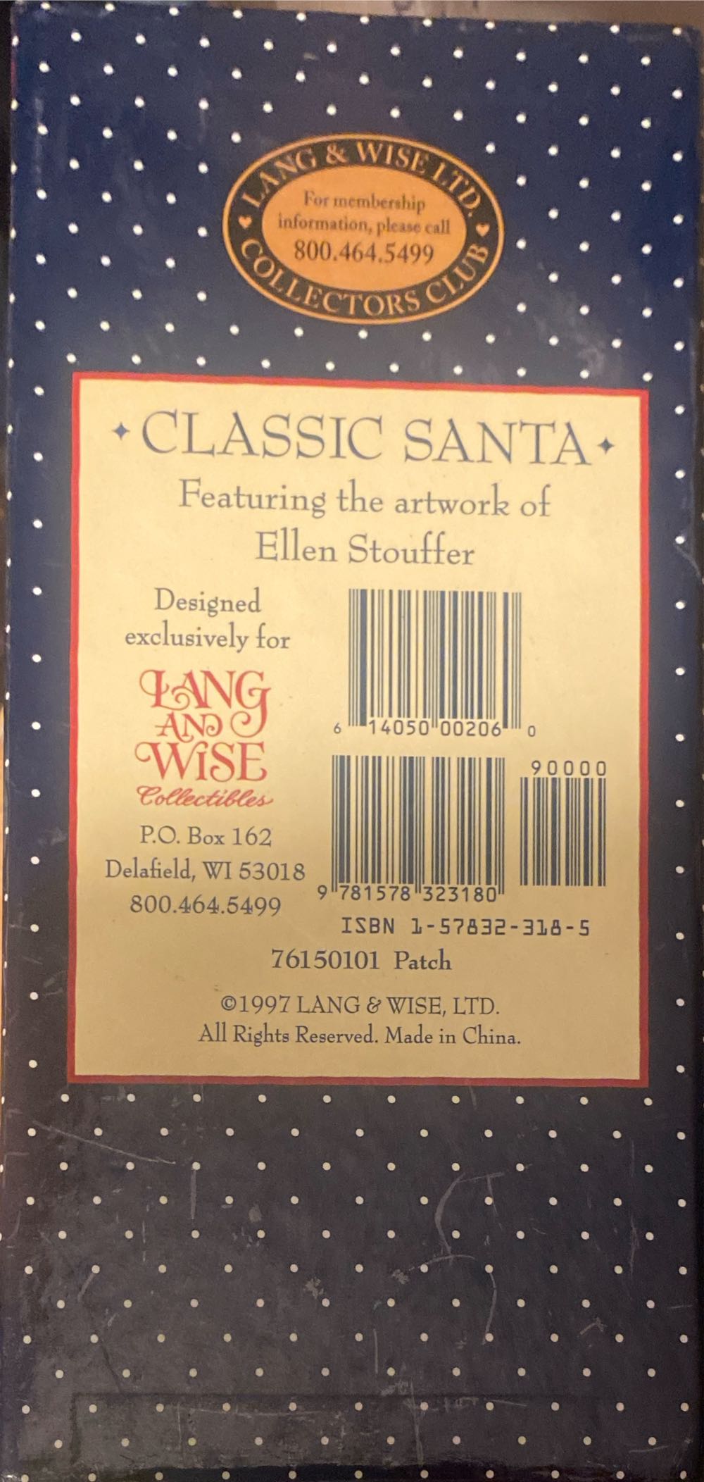 Lang & Wise Collectibles Patch Classic Santa Snowman Christmas 6” Tall - Lang And Wise (Snowman) ornament collectible [Barcode 9781578323180] - Main Image 2