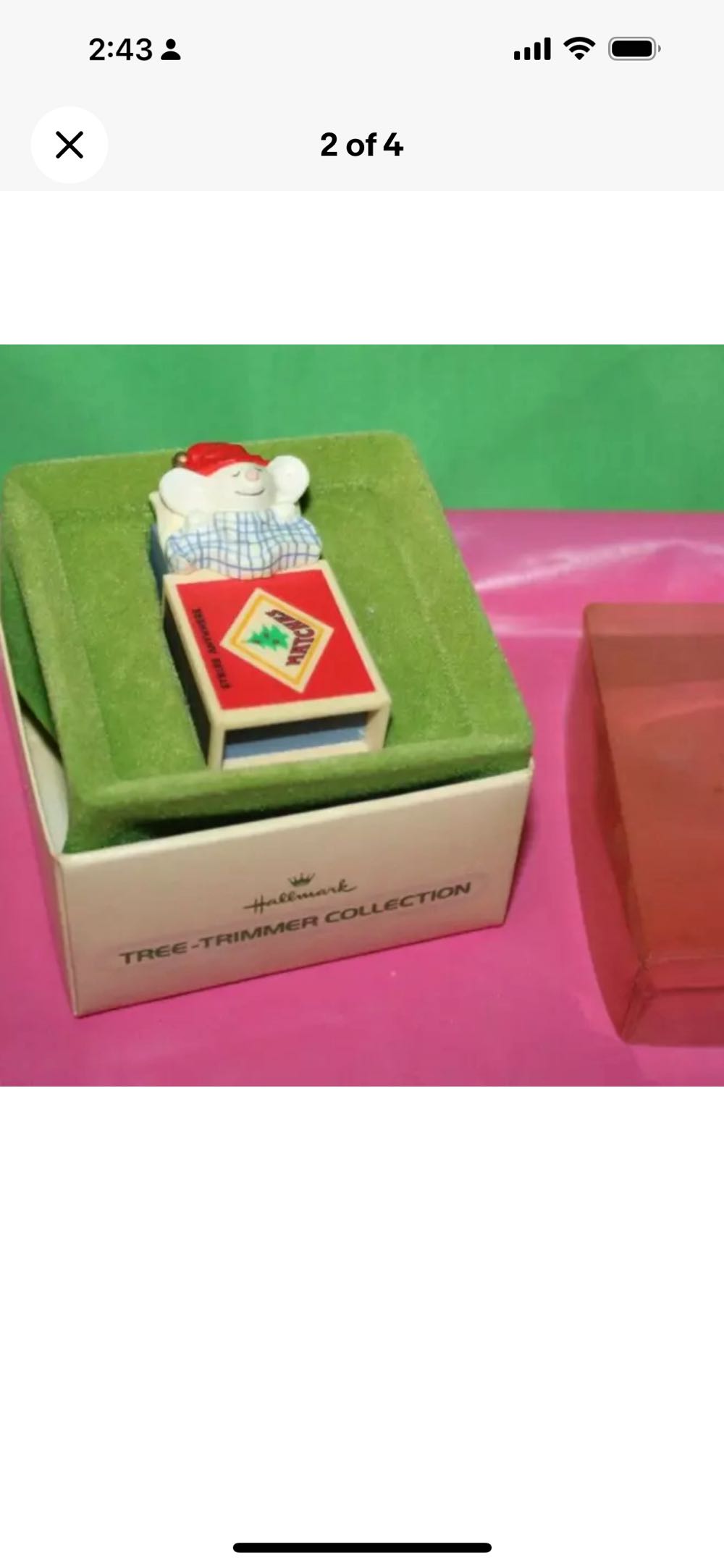 Hallmark Tree Trimmer Collection Matchbox Mouse Christmas Holiday Ornament  (Hallmark Tree Trimmer Collection Matchbox Mouse Christmas Holiday Ornament) ornament collectible - Main Image 2