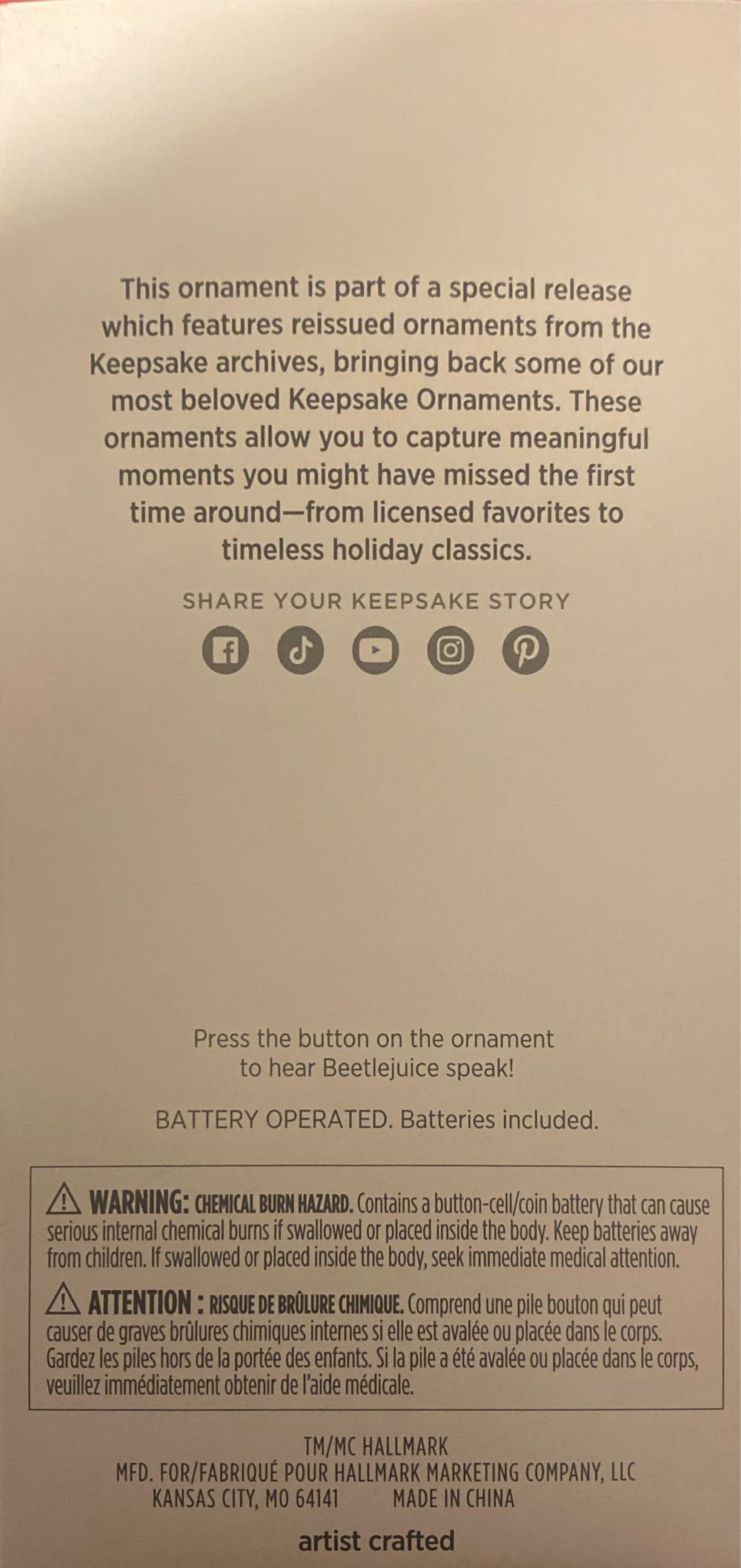 You Think I’m Qualified? - Beetlejuice (Halloween) ornament collectible [Barcode 661127053777] - Main Image 2