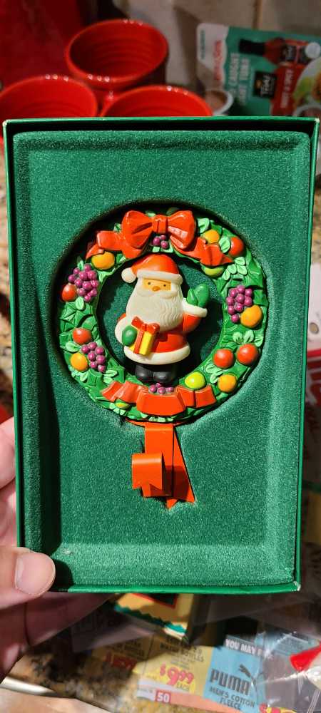 Twirling Santa Stocking Hanger  ornament collectible - Main Image 3