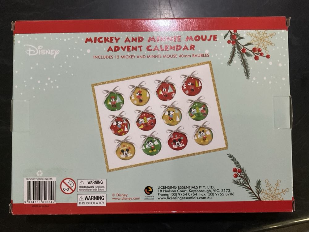 Mickey And Minnie Mouse Advent Calendar - Disney Mickey And Minnie ornament collectible [Barcode 9314783816842] - Main Image 2