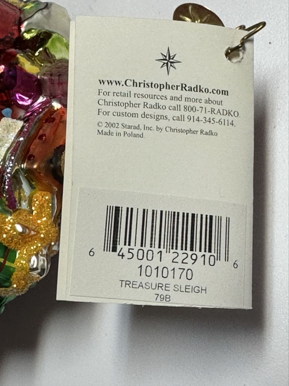 Treasure Sleigh - 1010170 (Radko) ornament collectible - Main Image 3
