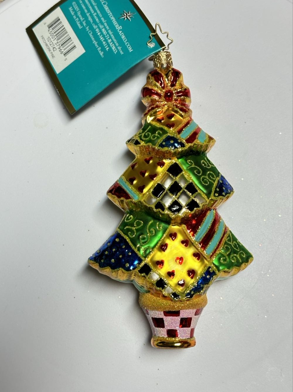 Patchwork Pine  (Radko) ornament collectible [Barcode 645001379665] - Main Image 2