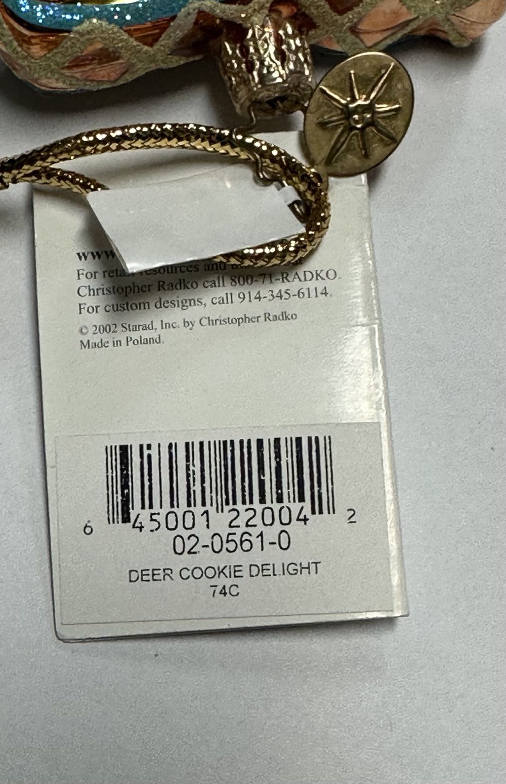 Deer Cookie Delight Ginger Deer - 02-0561-0 (Radko) ornament collectible - Main Image 3