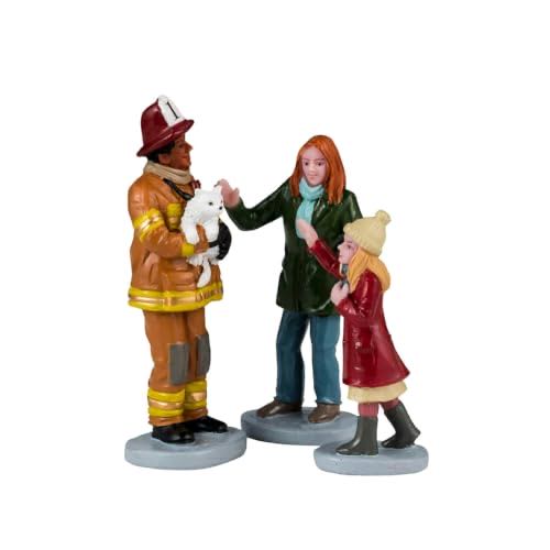 Lemax Fireman To The Rescue Set Of 3#42325  ornament collectible [Barcode 728162423252] - Main Image 1