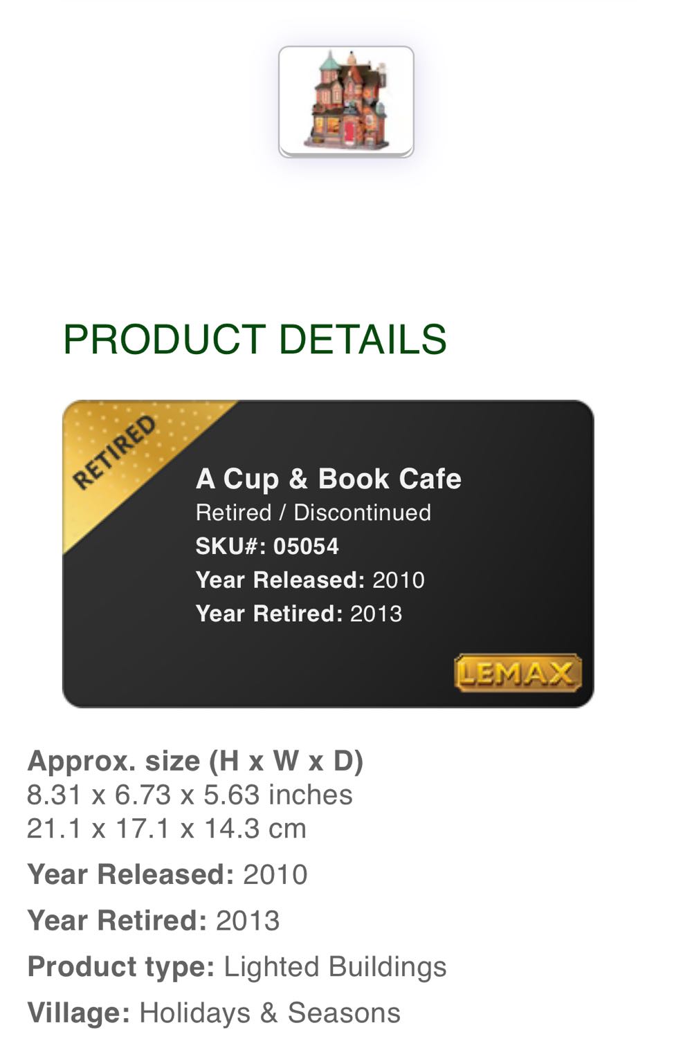 A Cup And Book Cafe - Lemax (Caddington Village) ornament collectible [Barcode 728162050540] - Main Image 4