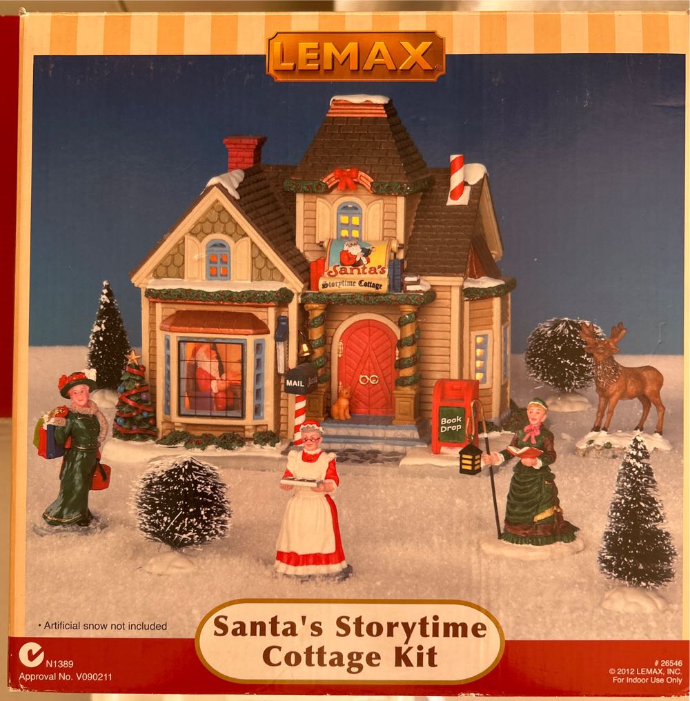 Santa’s Storytime Cottage Kit Set Of 9 #26546 - Santa’s Wonderland (Lighted Building) ornament collectible [Barcode 26143606] - Main Image 2