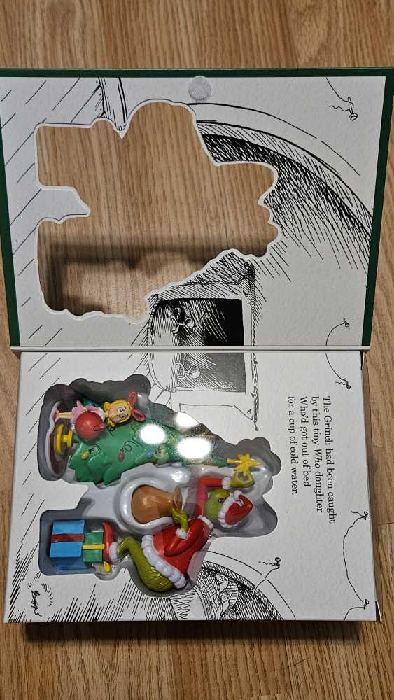 Grinch - How The Grinch Stole Christmas! Cindy-lou Who And Grinch Ornaments Set Of 2 - Hallmark Christmas Tree Ornament (The Grinch) ornament collectible [Barcode 661127049602] - Main Image 3