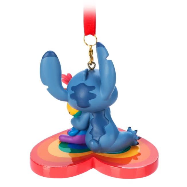 Stitch Pride Rainbow Heart  ornament collectible - Main Image 2