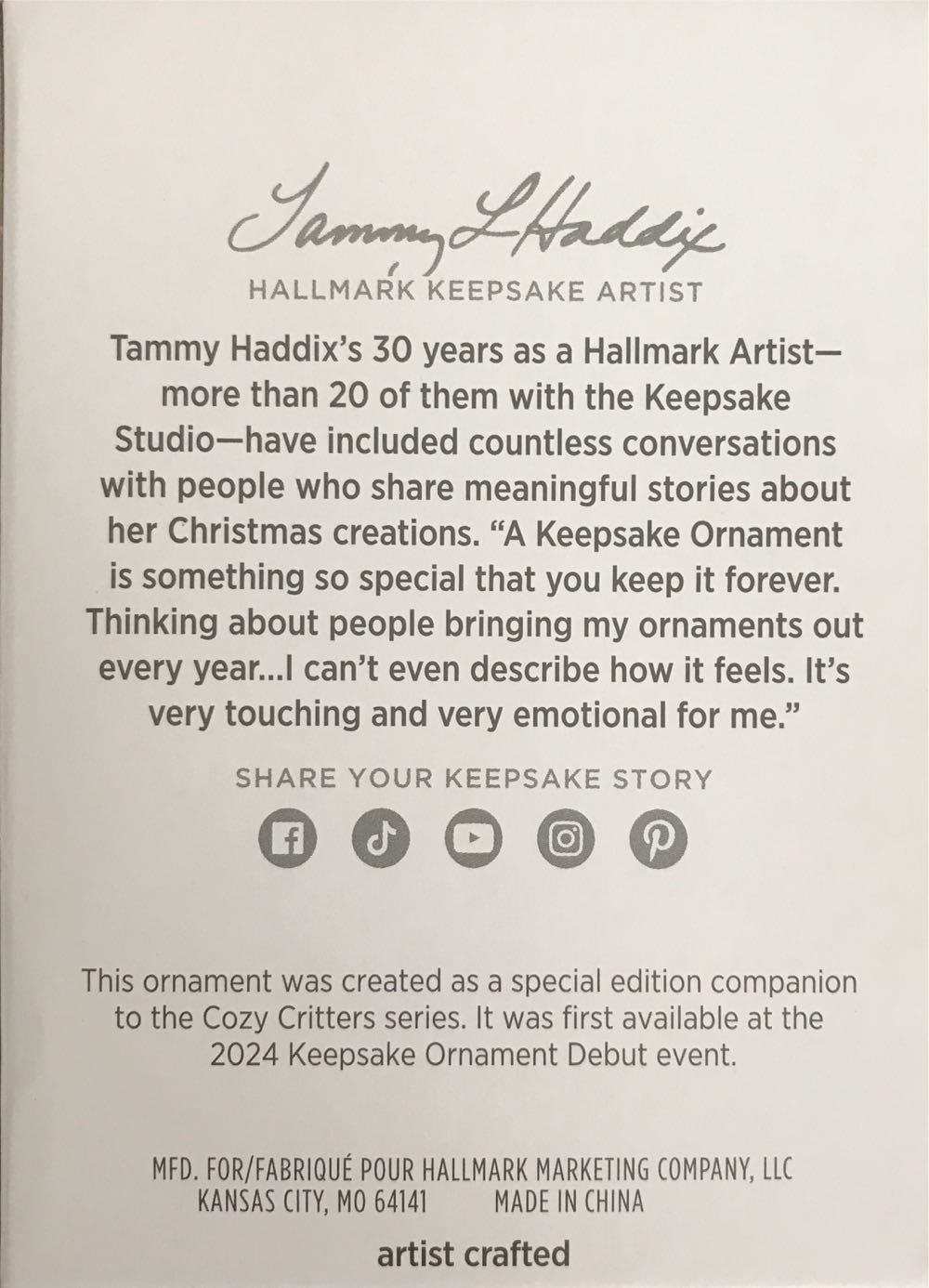 Cozy Critters SE - Cozy Critters (Cozy Critters) ornament collectible [Barcode 661127023848] - Main Image 2