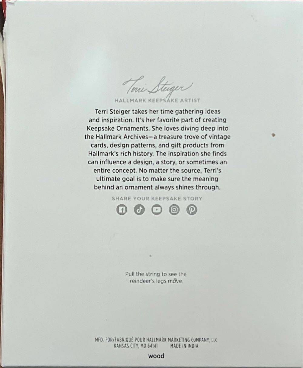 Pull-String Reindeer - Pull-String Santa (Pull-String Ornament) ornament collectible [Barcode 661127024043] - Main Image 2