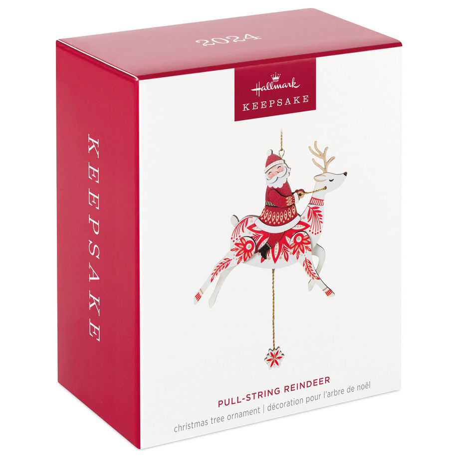 Pull-String Reindeer - Pull-String Santa (Pull-String Ornament) ornament collectible [Barcode 661127024043] - Main Image 3