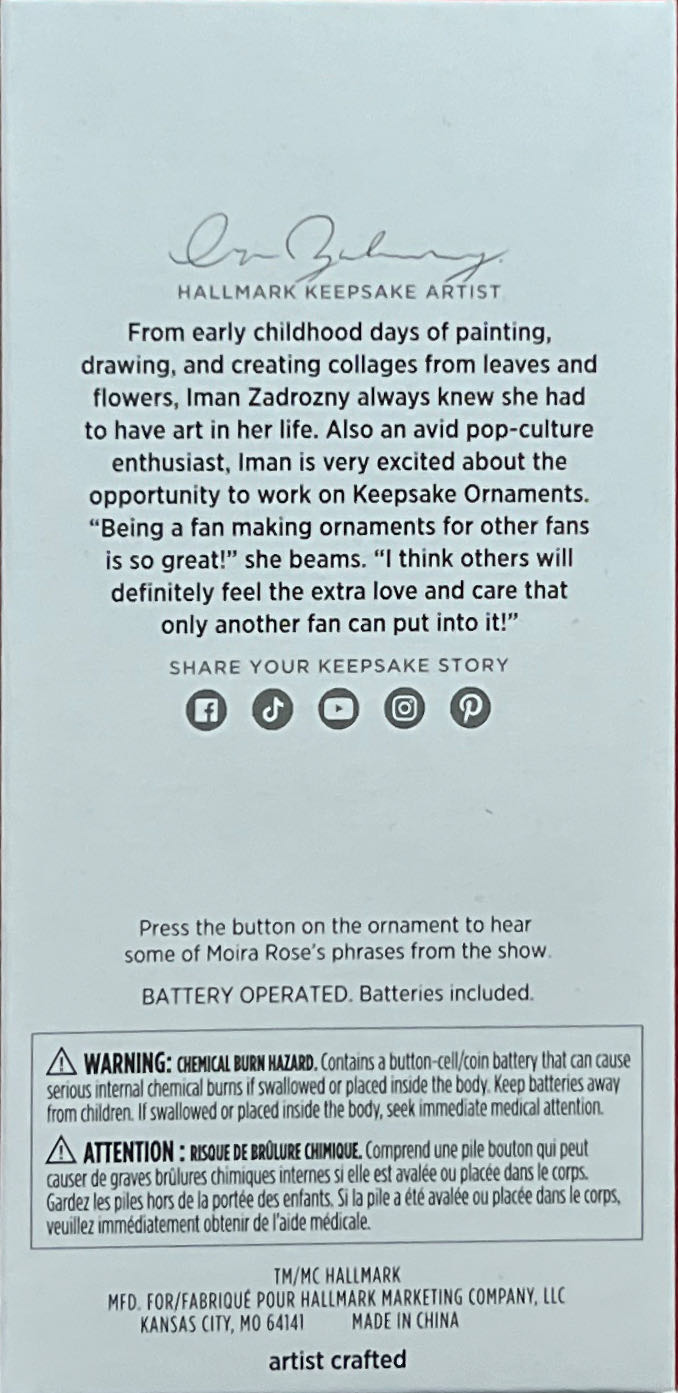 Moira Rose - Schitt’s Creek (Movies & TV) ornament collectible [Barcode 763795820733] - Main Image 2