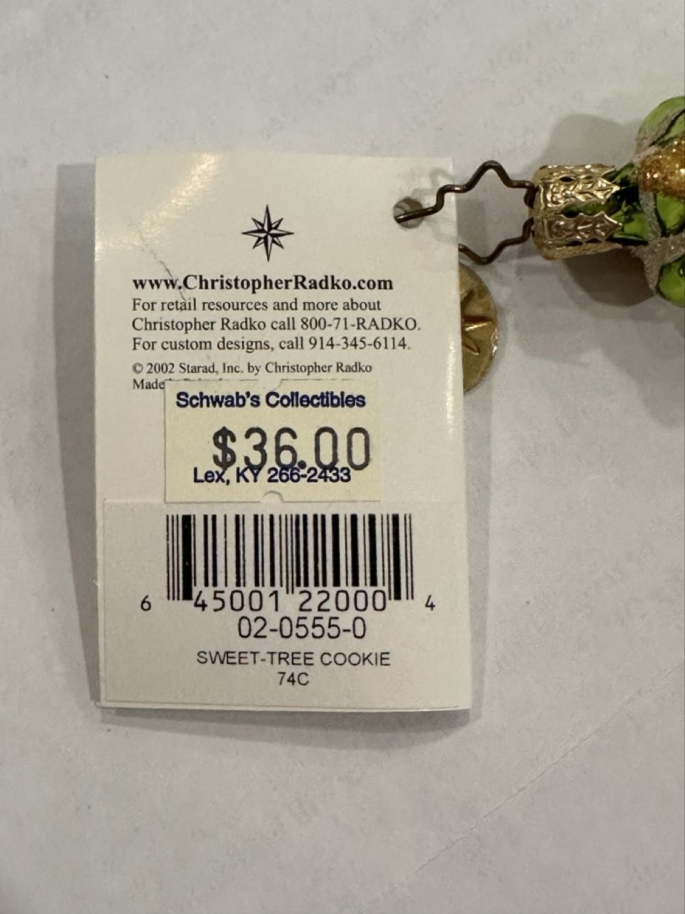 sweet Tree Cookie - 02-0555-0 (Radko) ornament collectible [Barcode 645001220004] - Main Image 3