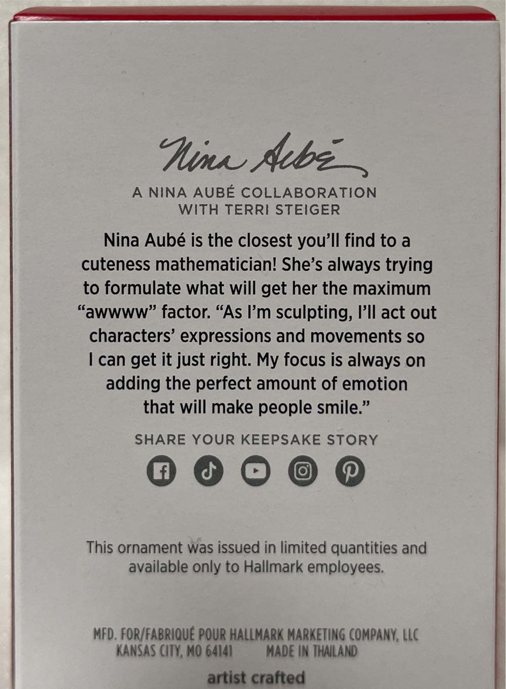 Cute As A Button A Big Thank You! - Hallmark Employee Gift (Animals) ornament collectible [Barcode 661127040302] - Main Image 4