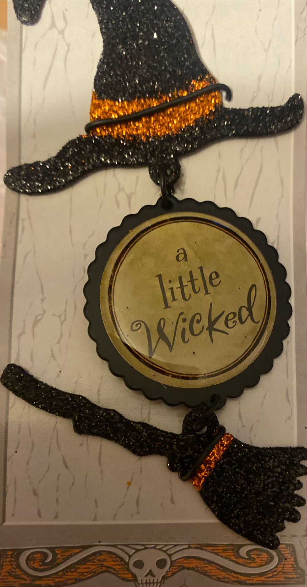 A Little Wicked Witch Hat & Broom Hallmark Halloween Ornament - No Series (Halloween, Witch, Hat & Broom) ornament collectible [Barcode 795902987763] - Main Image 3