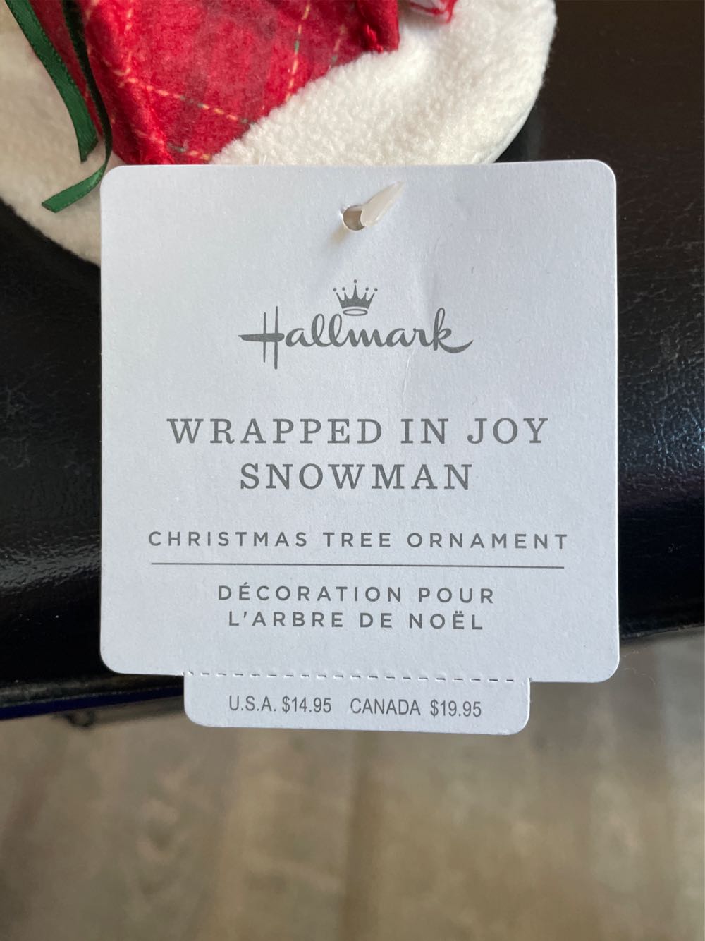 PSO Wrapped In Joy Snowman - Plush Snowman Ornament (Snowmen) ornament collectible [Barcode 661127070149] - Main Image 2