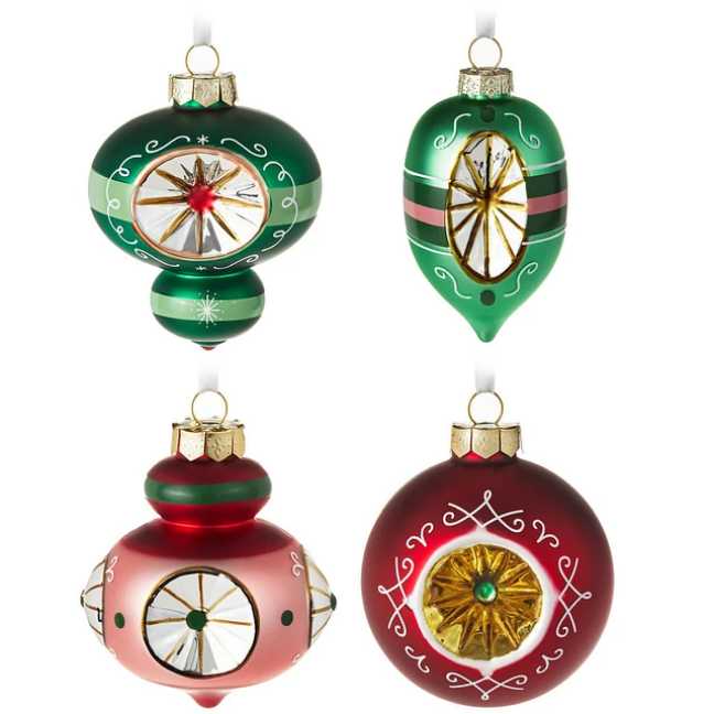 Good Cheer Nostalgic Glass Hallmark Ornaments Set Of 4 - Sets (Retro Tree) ornament collectible [Barcode 661127061703] - Main Image 4