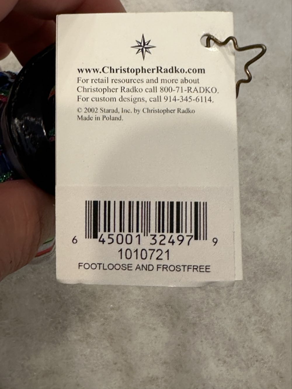 Christopher Radko Footloose And Frostfree Glass Christmas ... - 1010721 (Radko) ornament collectible [Barcode 645001324979] - Main Image 3