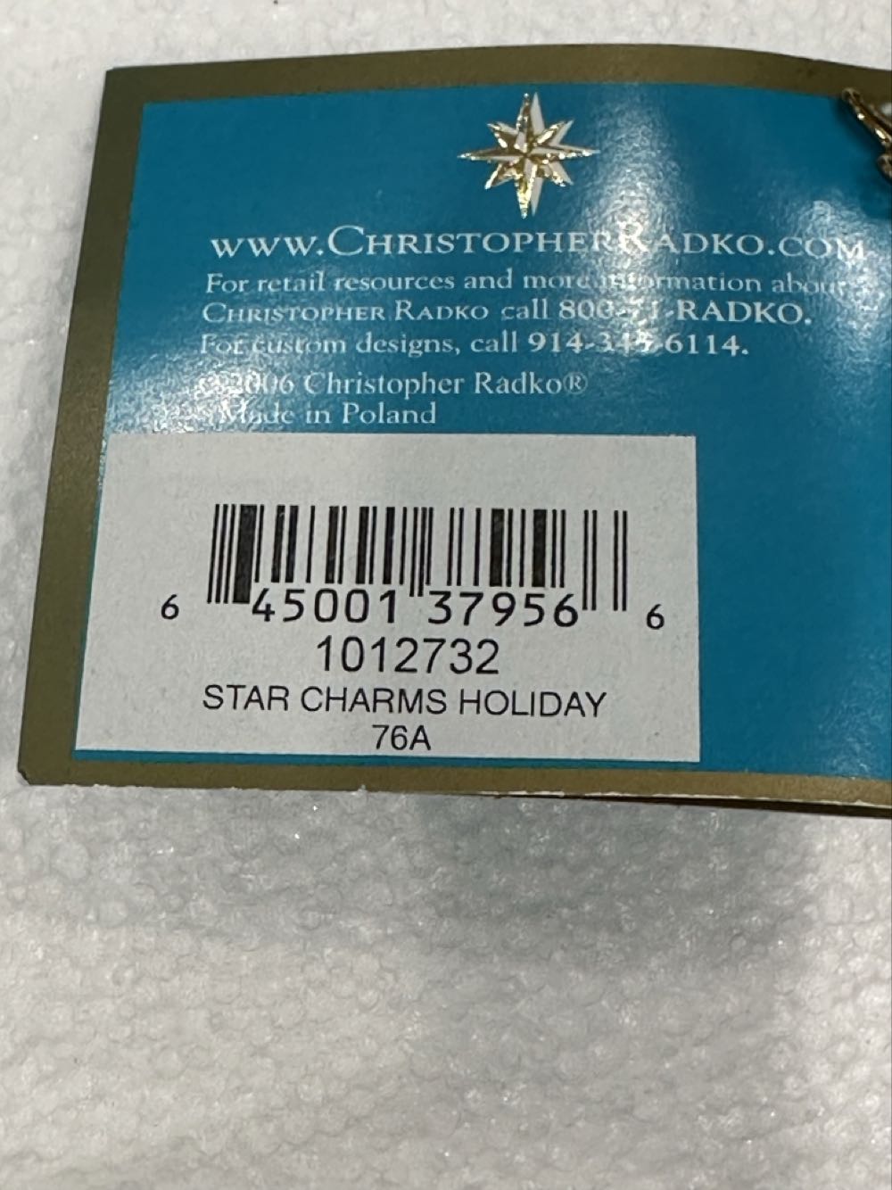 Star Charms Holiday - 1012732 (Radko) ornament collectible [Barcode 645001379566] - Main Image 3