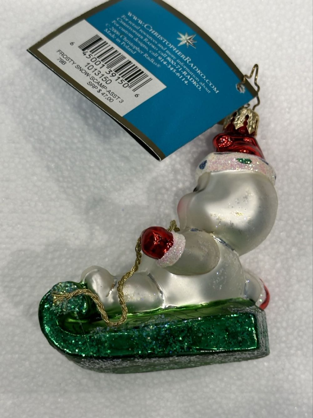 Frosty Snow Scamp - 1013150 (Radko) ornament collectible [Barcode 645001391506] - Main Image 3