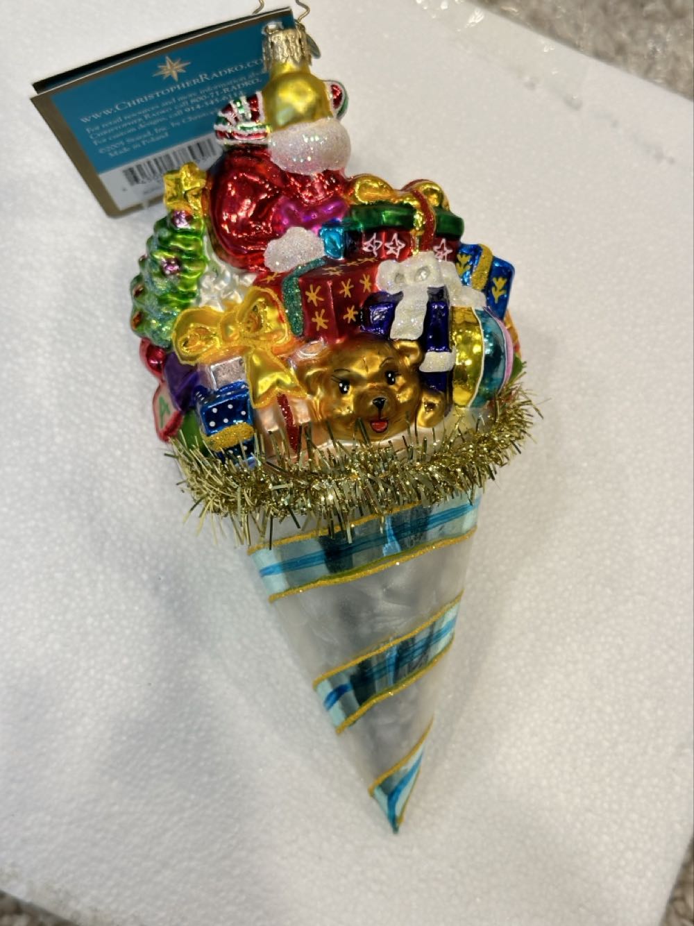 Bursting With Joy Santa Cone - 1012652 (Radko) ornament collectible [Barcode 645001378958] - Main Image 2