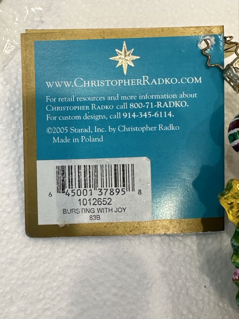 Bursting With Joy Santa Cone - 1012652 (Radko) ornament collectible [Barcode 645001378958] - Main Image 3