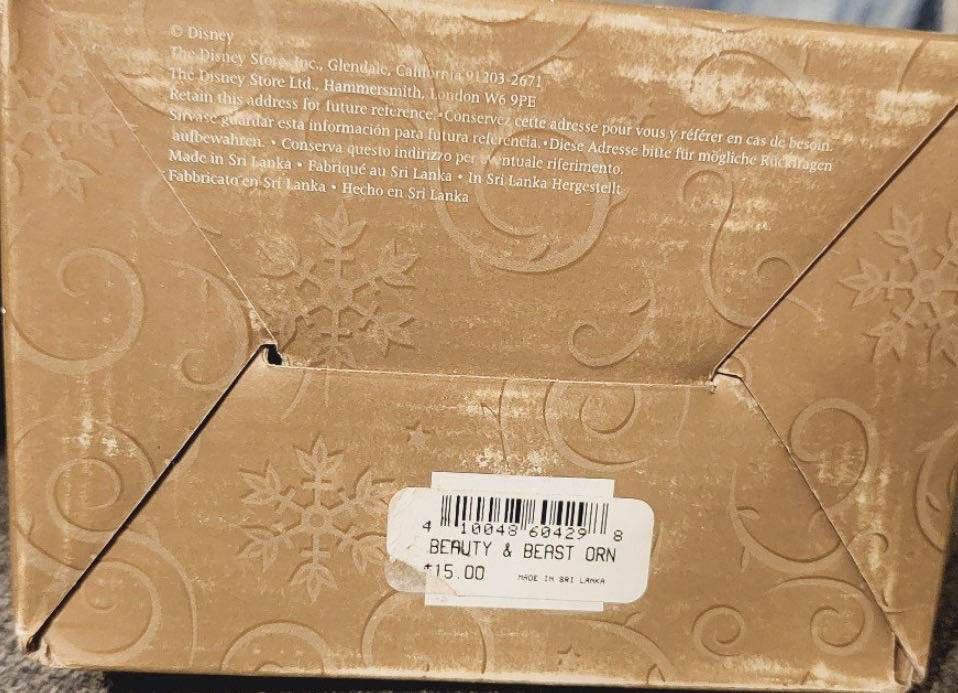 Beauty & The Beast Dancing Ornament- An Enchanted Christmas - Disney Store  ornament collectible [Barcode 410048604298] - Main Image 4
