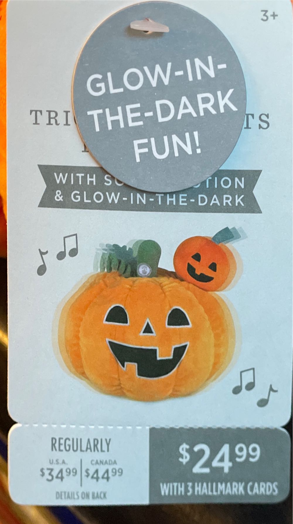 Tricks Or Treats Pumpkins - Plush Pumpkin Hallmark - Table Topper (Techno - Halloween) ornament collectible [Barcode 661127014495] - Main Image 2