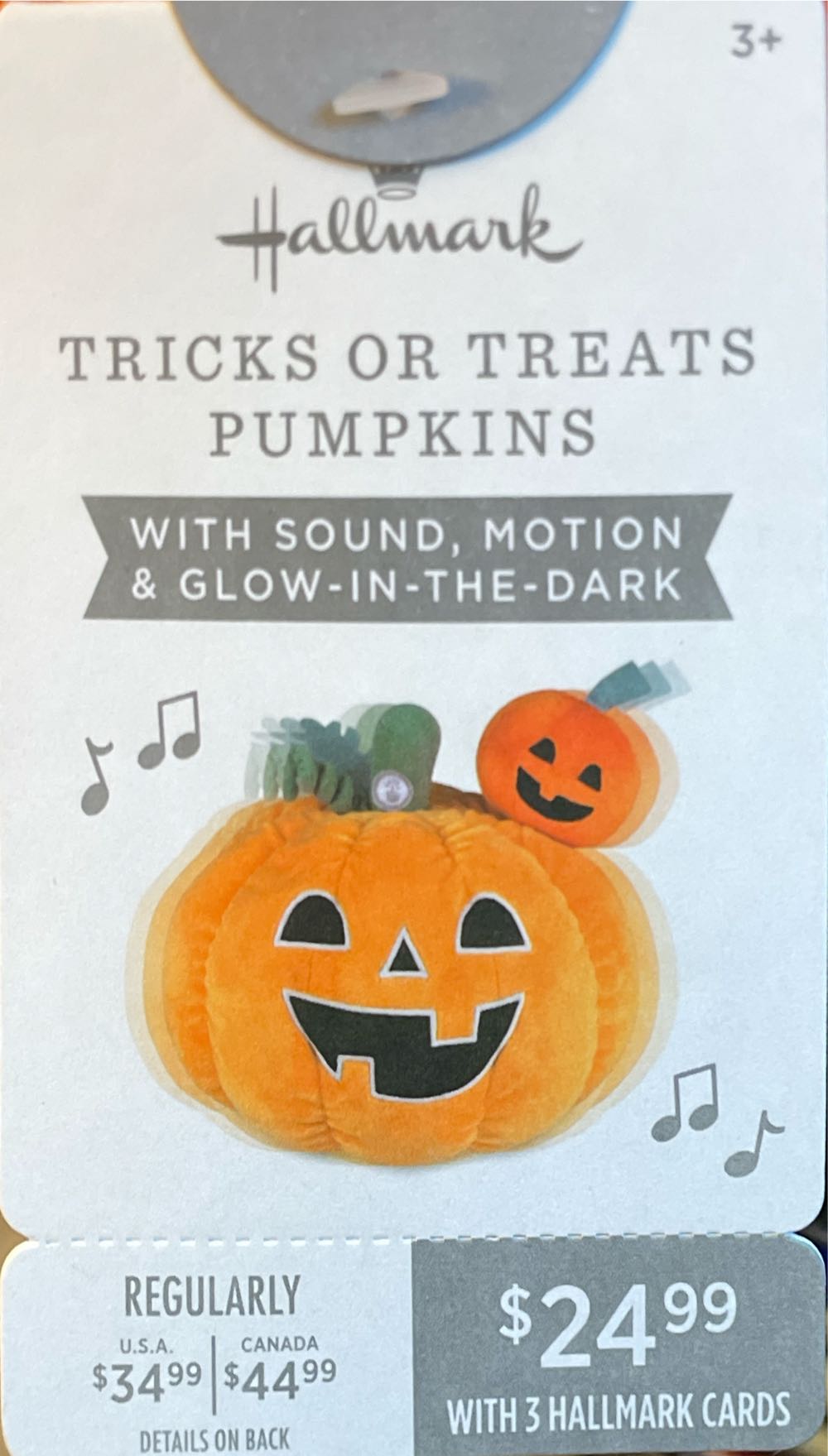 Tricks Or Treats Pumpkins - Plush Pumpkin Hallmark - Table Topper (Techno - Halloween) ornament collectible [Barcode 661127014495] - Main Image 3