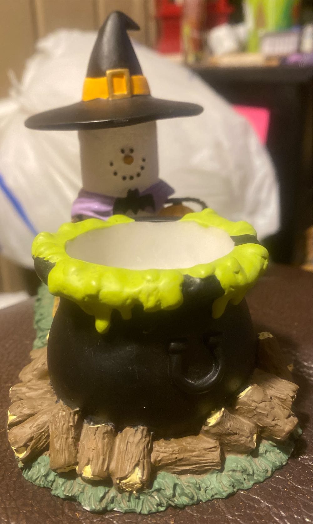 The Original S’mores Witch With Pumpkin In Front Of Cauldron Halloween Votive Holder - The Original S’mores (Halloween, Witch, Pumpkin, Cauldron, S’mores) ornament collectible - Main Image 2