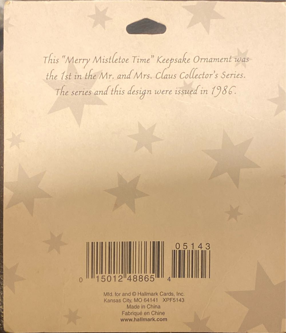 Hallmark Magnet Inspired By Keepsake Ornament Merry Mistletoe Time Of Mr And Mrs Claus Collector’s Series - Mr & Mrs Claus (Mr & Mrs Claus, Mistletoe, Christmas) ornament collectible [Barcode 015012488654] - Main Image 2
