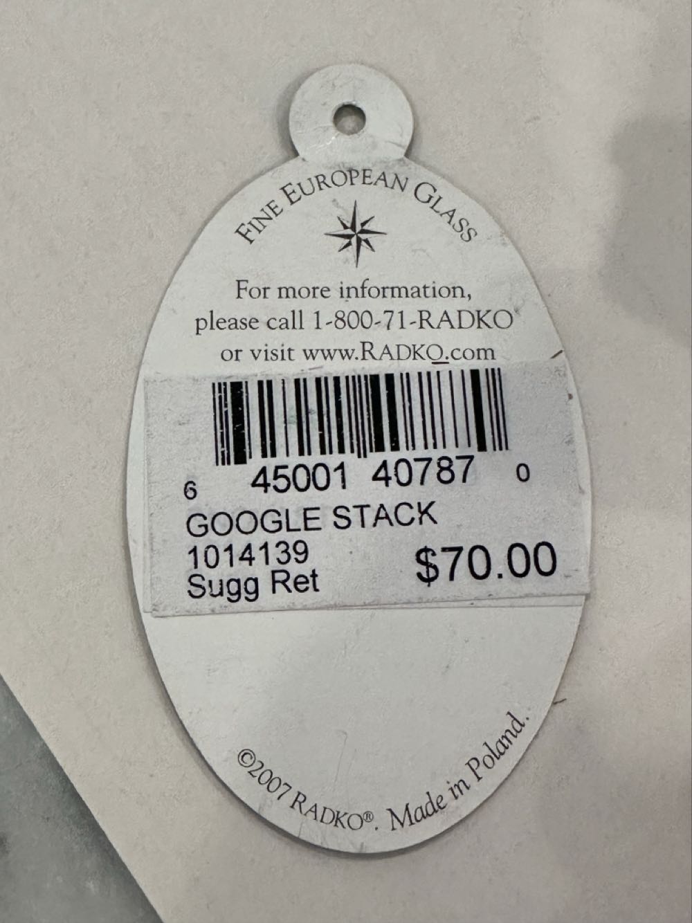Google Stack  (Radko) ornament collectible [Barcode 645001407870] - Main Image 4
