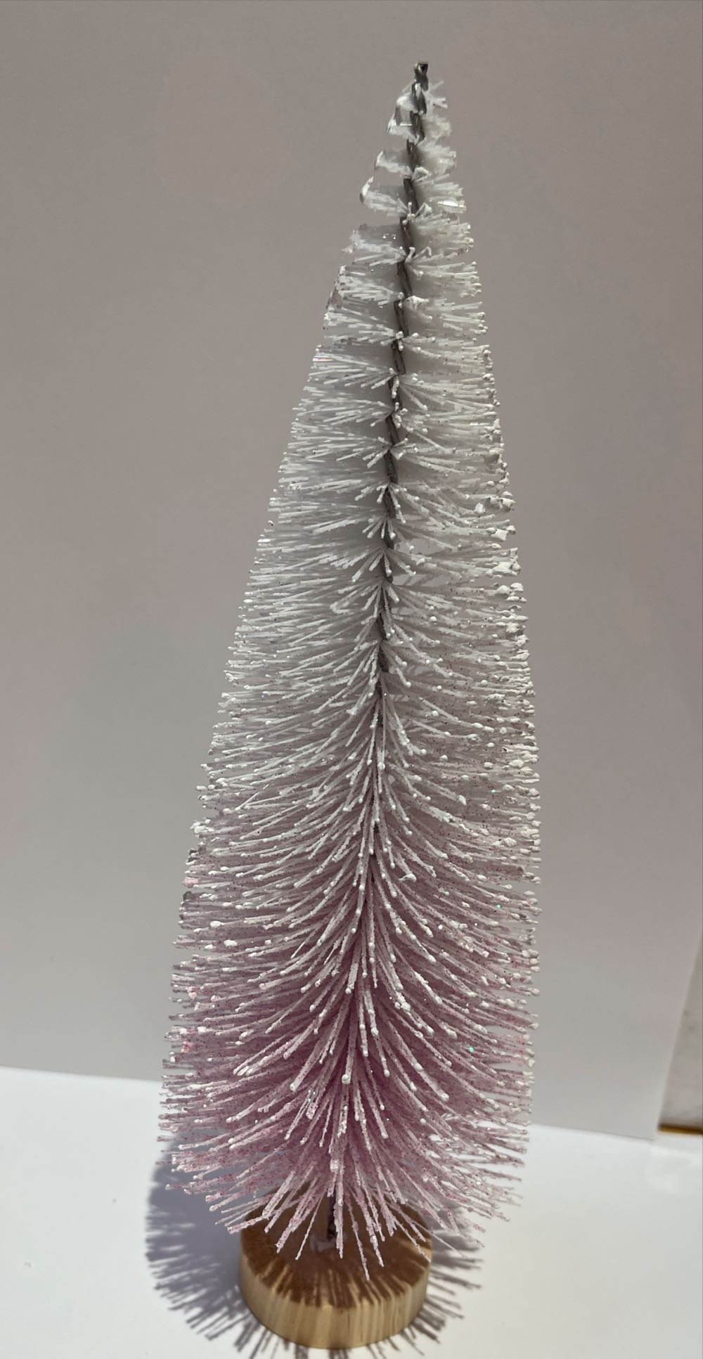 Pink White Ombré Gradient Christmas Tree Bottle Brush  Retro Vintage Style  (Trees) ornament collectible [Barcode 195464551158] - Main Image 2