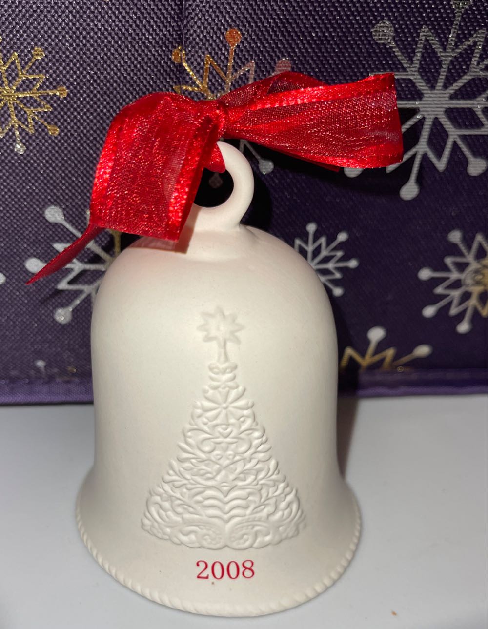 Porcelain Bell 2008 Happy Holidays - Bells ornament collectible - Main Image 4