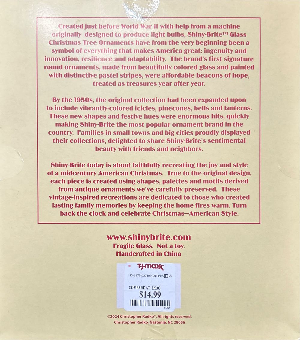 Radio Shiny Bright - Radko Shiny Brite (Retro Tree) ornament collectible [Barcode 83037109001499] - Main Image 3
