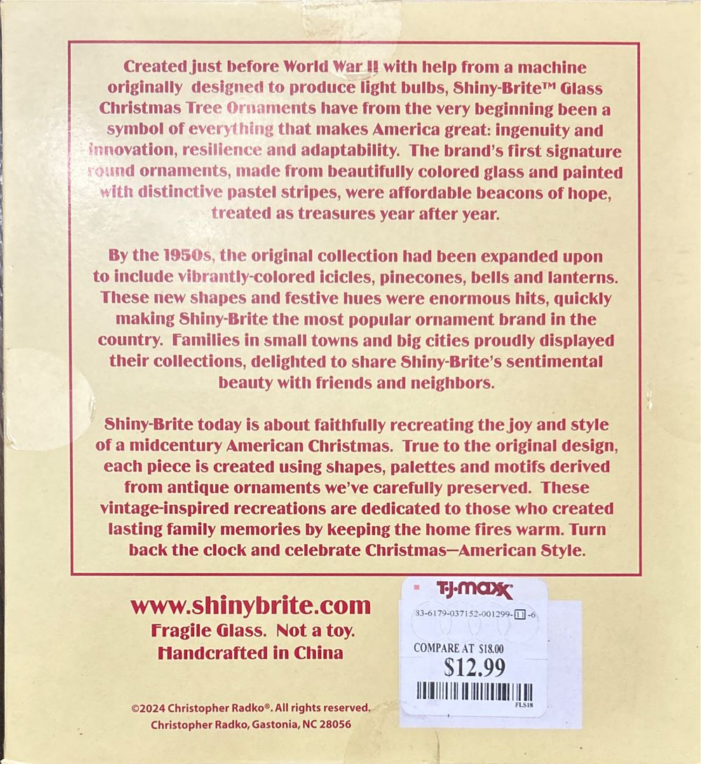 Radko Shiny Bright - Radko Shiny Brite (Retro Tree) ornament collectible [Barcode 83037152001299] - Main Image 3