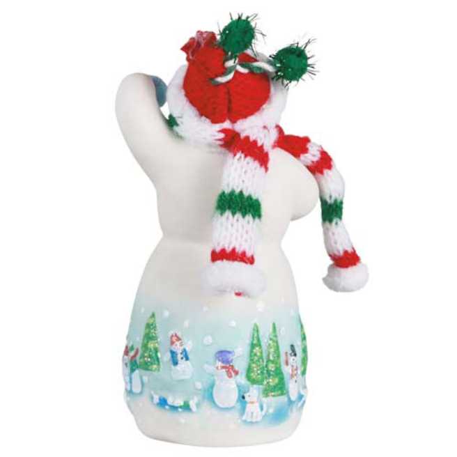 Snowtop Lodge 2021 Repaint Whittaker Q Snowden KOC REPAINT - RED Buttons - Snowtop Lodge (Snowman) ornament collectible - Main Image 3