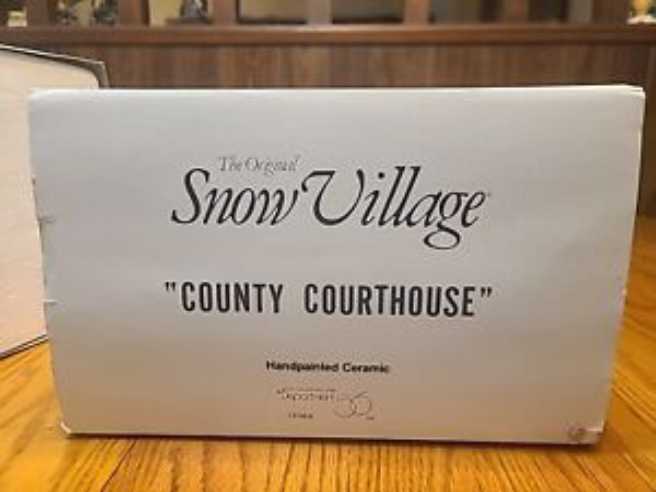 Dept. 56 - County Courthouse Original Snow Village #5144-6 1989 - Original  Snow Village ornament collectible - Main Image 2