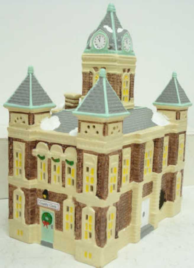 Dept. 56 - County Courthouse Original Snow Village #5144-6 1989 - Original  Snow Village ornament collectible - Main Image 4