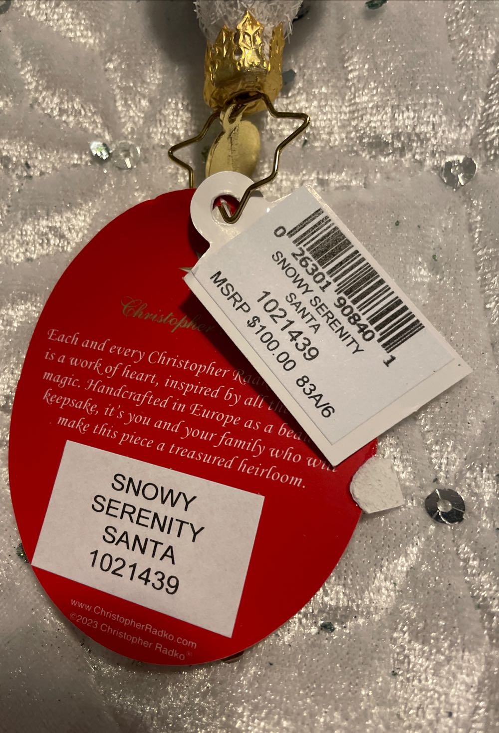 Snowy Serenity Santa  ornament collectible - Main Image 2