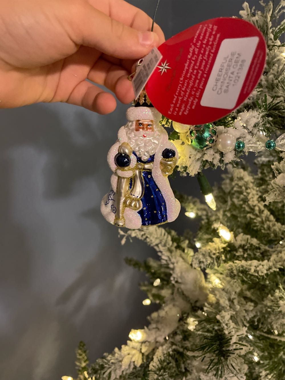 Cheerful Chinoiserie Santa Gem  ornament collectible - Main Image 2
