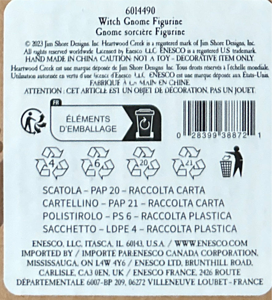 Enesco Jim Shore Heartwood Creek Halloween Witch Gnome With Cauldron Figurine 6014490 Fig Witchful Thinking Creek:  (Halloween) ornament collectible [Barcode 028399388721] - Main Image 2